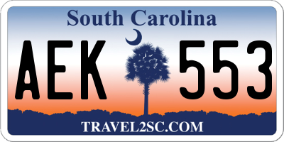 SC license plate AEK553