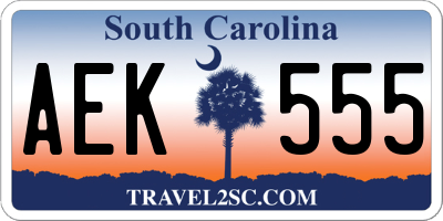 SC license plate AEK555