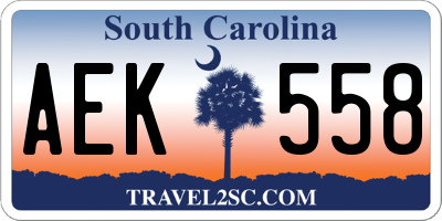 SC license plate AEK558