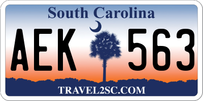 SC license plate AEK563