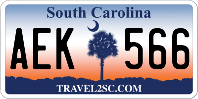 SC license plate AEK566