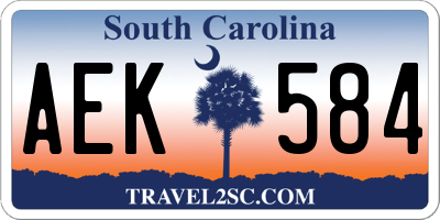 SC license plate AEK584