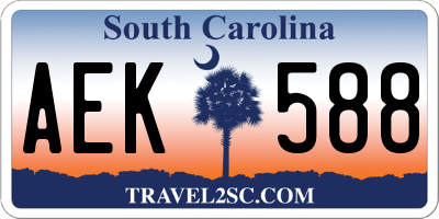 SC license plate AEK588