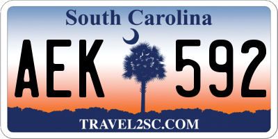 SC license plate AEK592