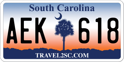 SC license plate AEK618