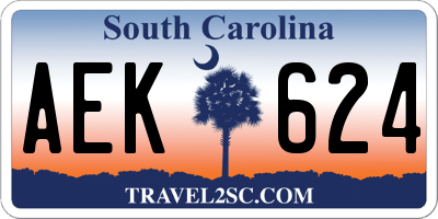 SC license plate AEK624