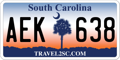 SC license plate AEK638