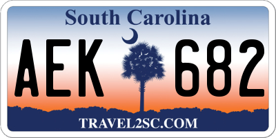 SC license plate AEK682