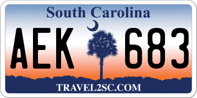 SC license plate AEK683