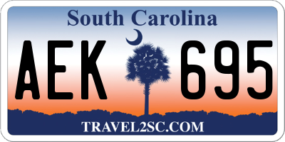 SC license plate AEK695