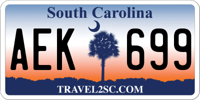 SC license plate AEK699