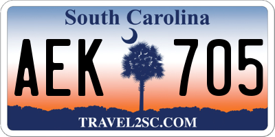 SC license plate AEK705