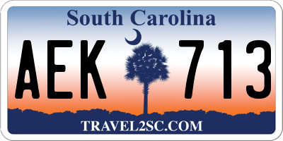 SC license plate AEK713