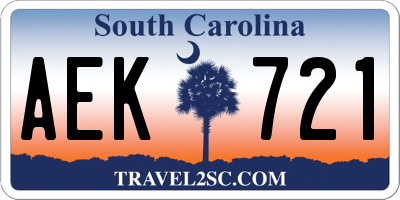 SC license plate AEK721