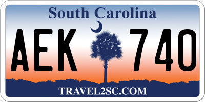SC license plate AEK740