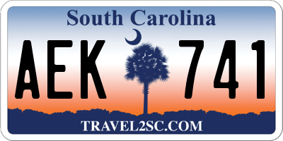 SC license plate AEK741