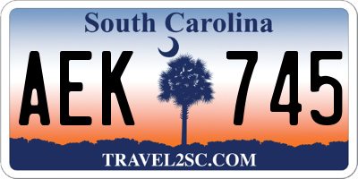 SC license plate AEK745