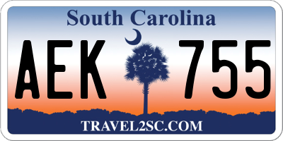 SC license plate AEK755