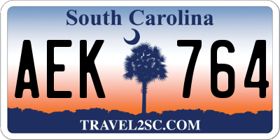 SC license plate AEK764