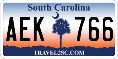 SC license plate AEK766