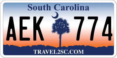 SC license plate AEK774