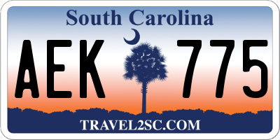 SC license plate AEK775