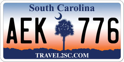 SC license plate AEK776