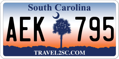 SC license plate AEK795