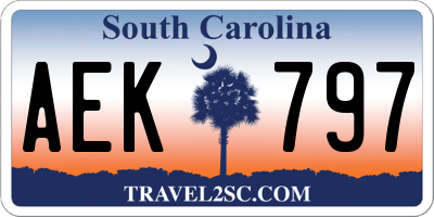 SC license plate AEK797