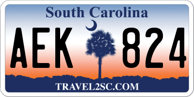 SC license plate AEK824