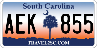 SC license plate AEK855