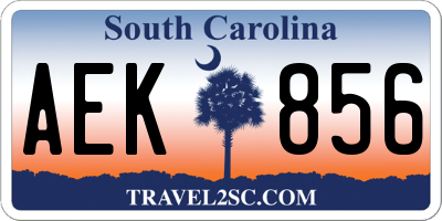 SC license plate AEK856