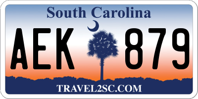 SC license plate AEK879