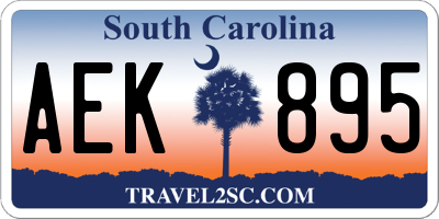 SC license plate AEK895