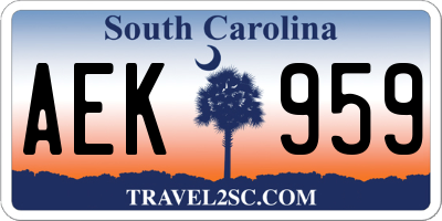 SC license plate AEK959