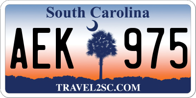 SC license plate AEK975