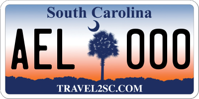 SC license plate AEL000