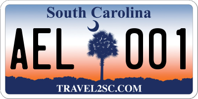 SC license plate AEL001