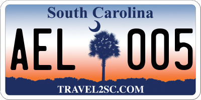 SC license plate AEL005