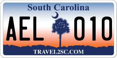 SC license plate AEL010