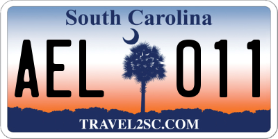 SC license plate AEL011