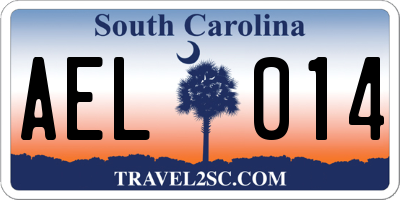 SC license plate AEL014
