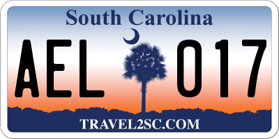 SC license plate AEL017