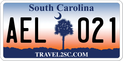 SC license plate AEL021