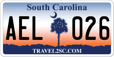 SC license plate AEL026