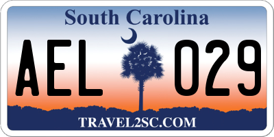 SC license plate AEL029