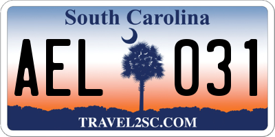 SC license plate AEL031