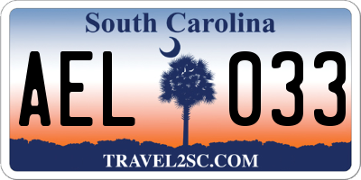 SC license plate AEL033