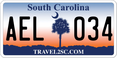 SC license plate AEL034