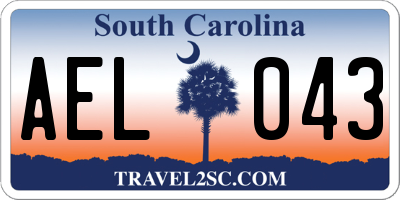 SC license plate AEL043